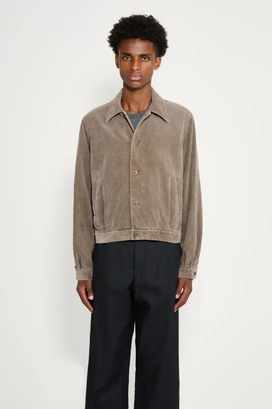 Auralee Pigment Dyed Finx Corduroy Blouson Olive Brown sold by Tres Bien