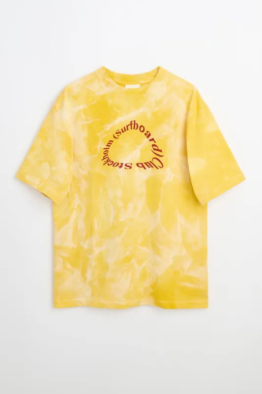 Stockholm Surfboard Club For TRÈS BIEN Dyed T-shirt Yellow sold by Tres Bien