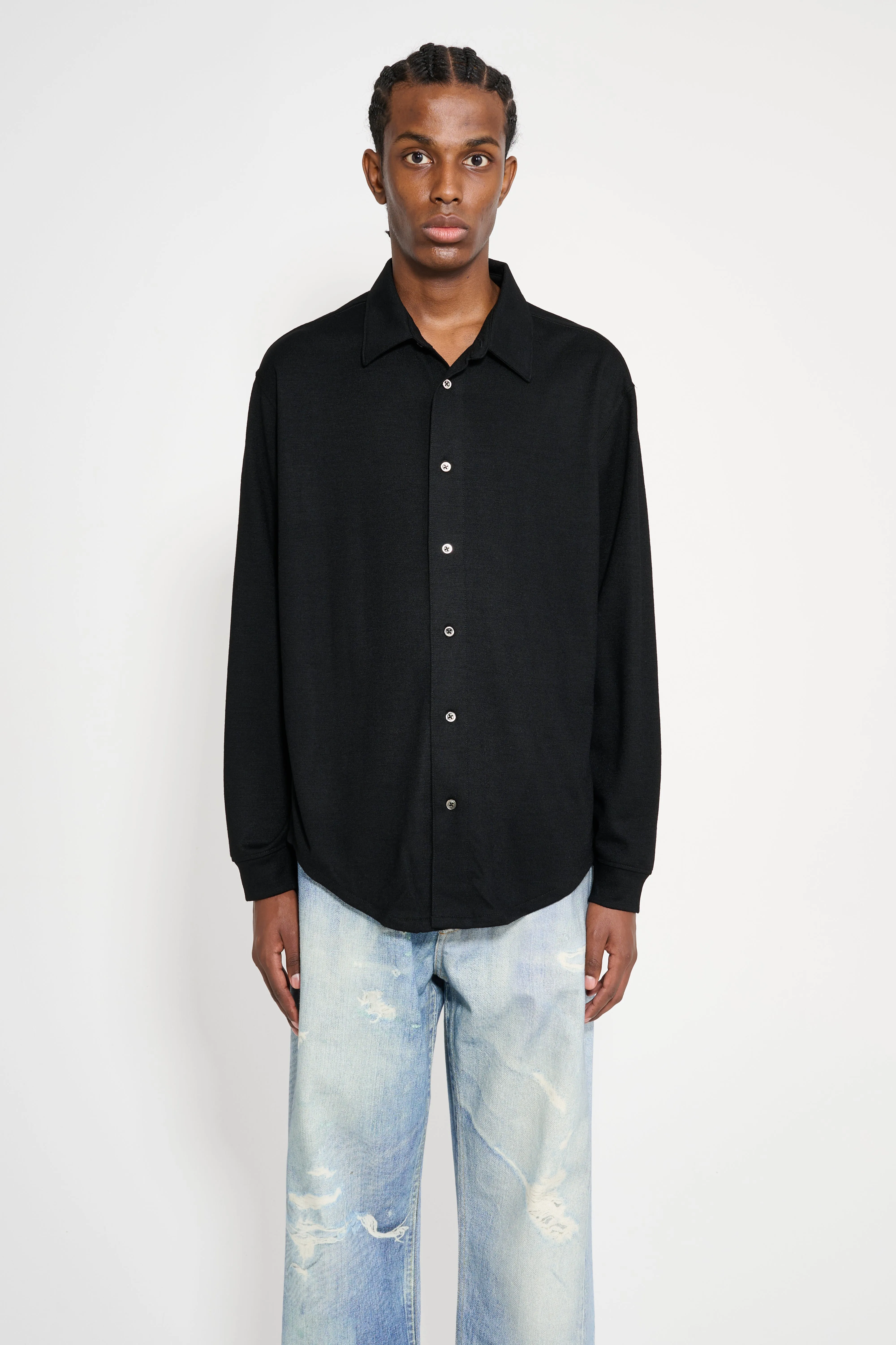 Lady White Co. Wool Button Up Black sold by Tres Bien