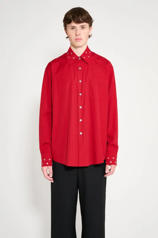 Our Legacy Above Shirt Lipstick Red Super Poplin sold by Tres Bien