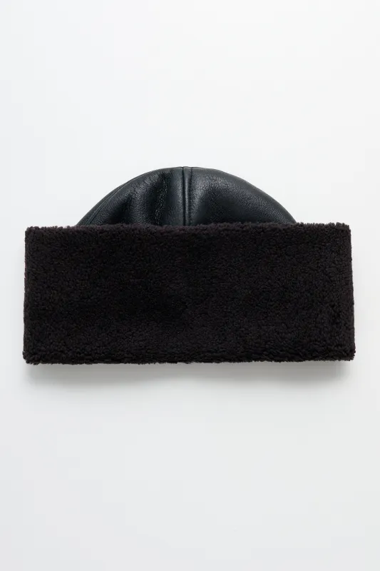 Our Legacy Blizzard Hat Dark Brown Aviator Shearling sold by Tres Bien