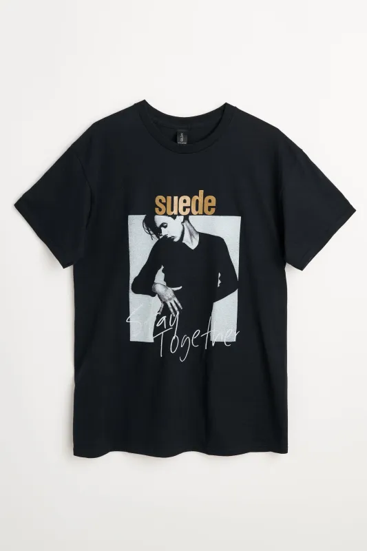 Fraser Croll Suede T-shirt Black sold by Tres Bien