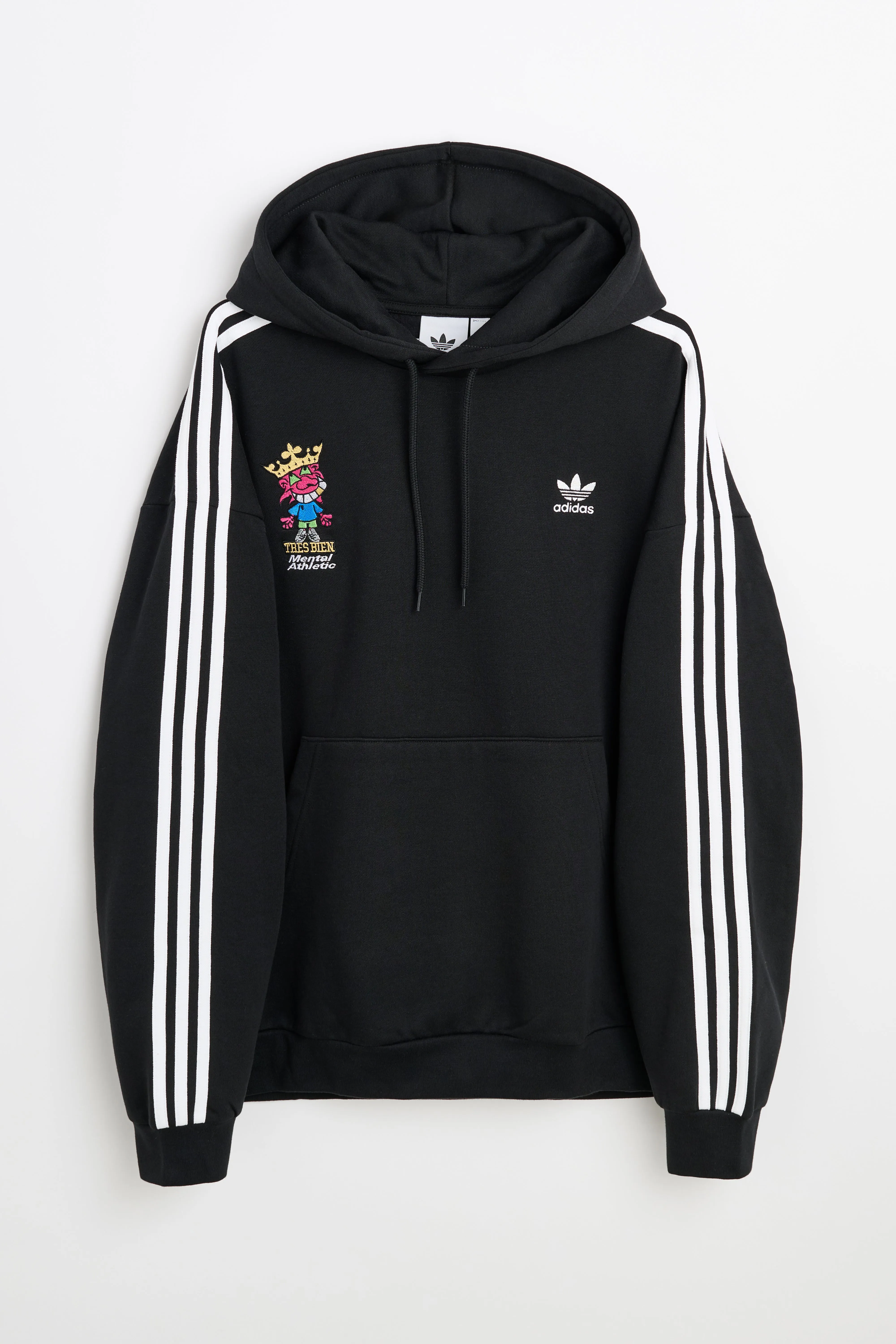 adidas x TRÈS BIEN x Mental Athletic Adicolor Baggy Fit Hoodie Black sold by Tres Bien