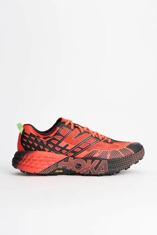 HOKA U Speedgoat 2 Tomato / Electric Green sold by Tres Bien