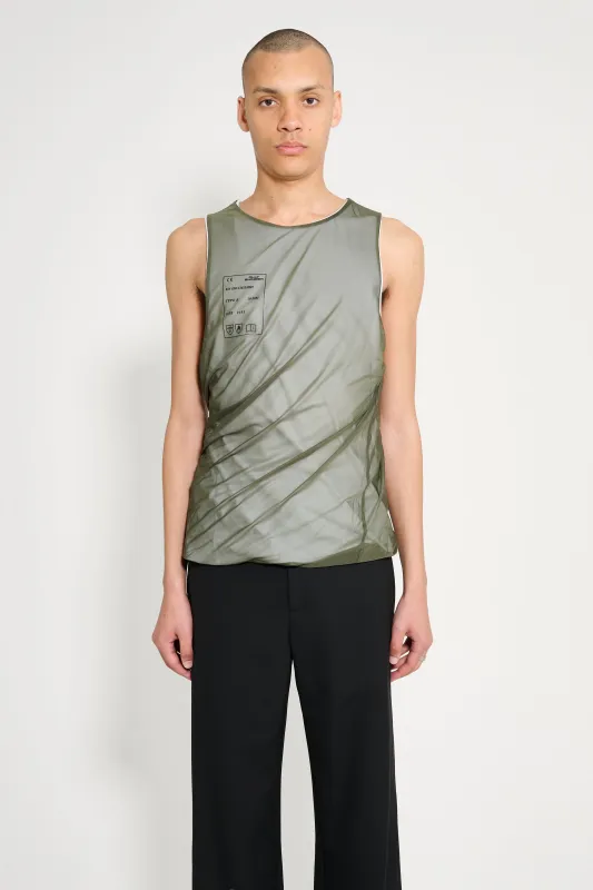 Olly Shinder Twisted Tank Green White sold by Tres Bien