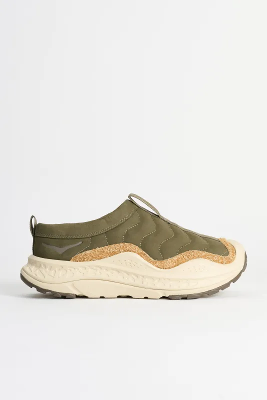 HOKA U Ora Primo TP Antique Olive / Oat Milk sold by Tres Bien