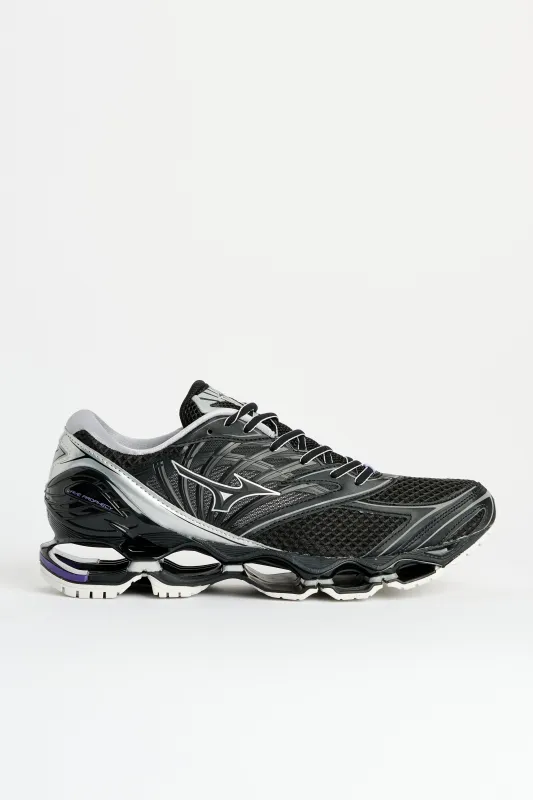 Mizuno Wave Prophecy LS Black / Silver sold by Tres Bien