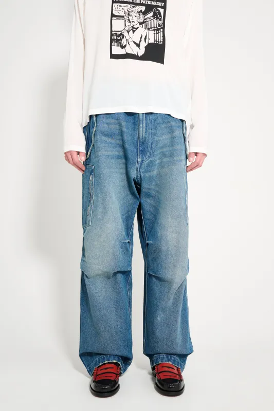 Random Identities Washed Denim Berlin Baggies Blue sold by Tres Bien
