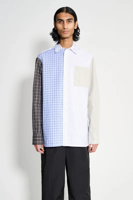 JW Anderson Patchwork Shirt Blue / Multi sold by Tres Bien