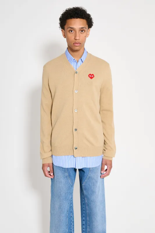 Comme des Garçons Play x Invader Cardigan Light Camel made by Comme des Garcons