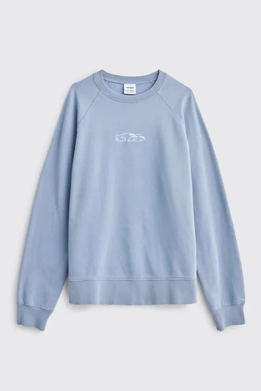 Très Bien / Sneeze Logo Crewneck Sweater Stone Blue sold by Tres Bien