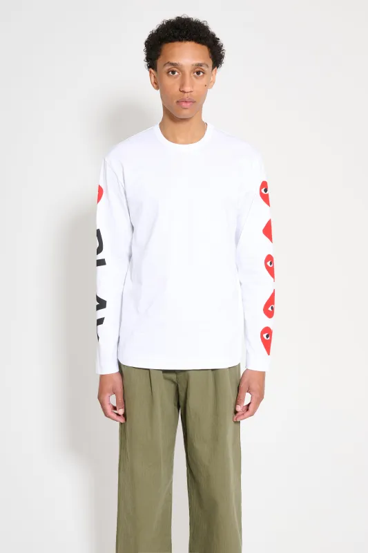 Comme des Garçons Play Printed Sleeves T-shirt White sold by Tres Bien
