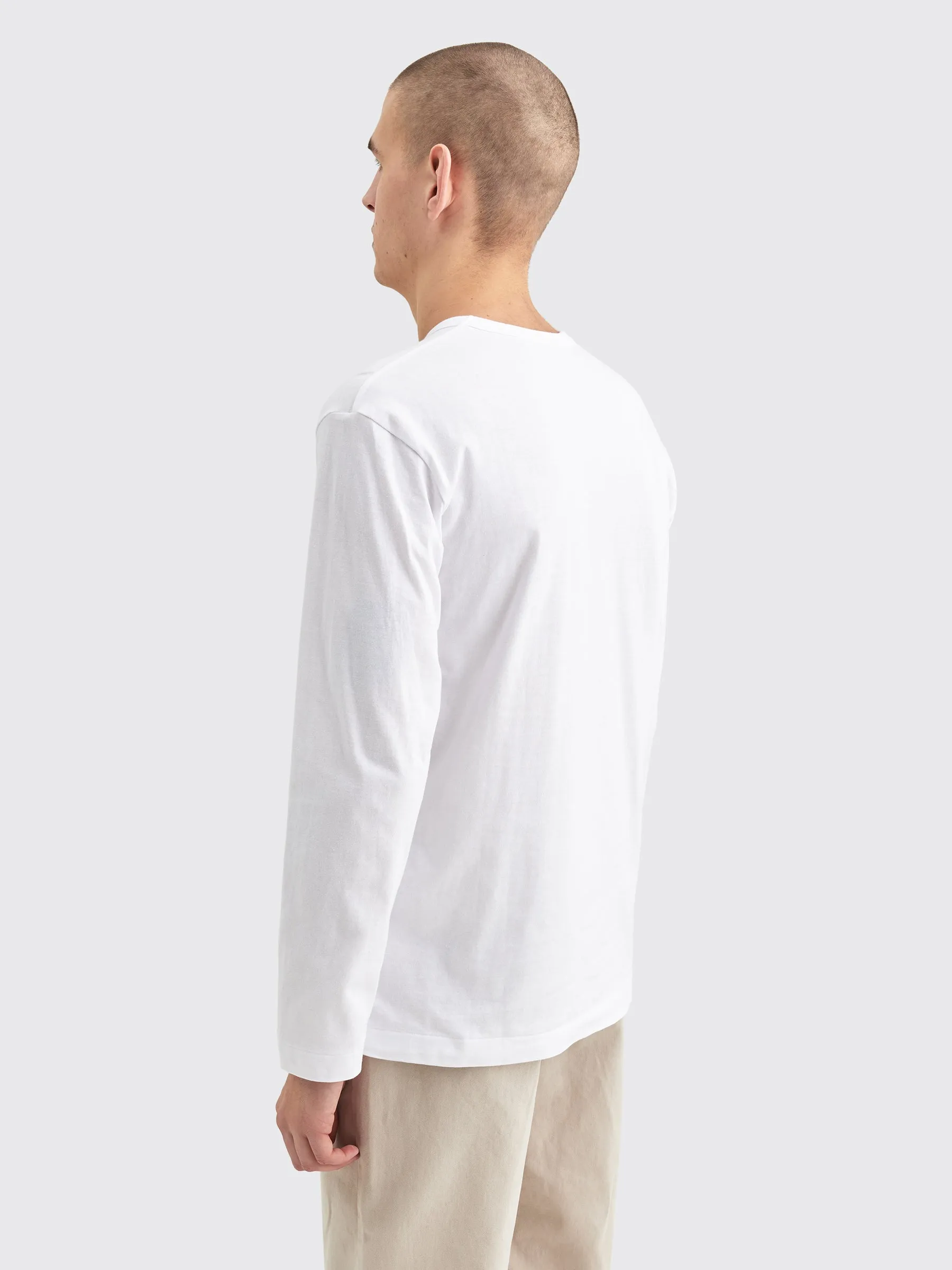 Comme des Garçons Play Small Heart LS T-shirt White Red sold by Tres Bien product image thumbnail 3