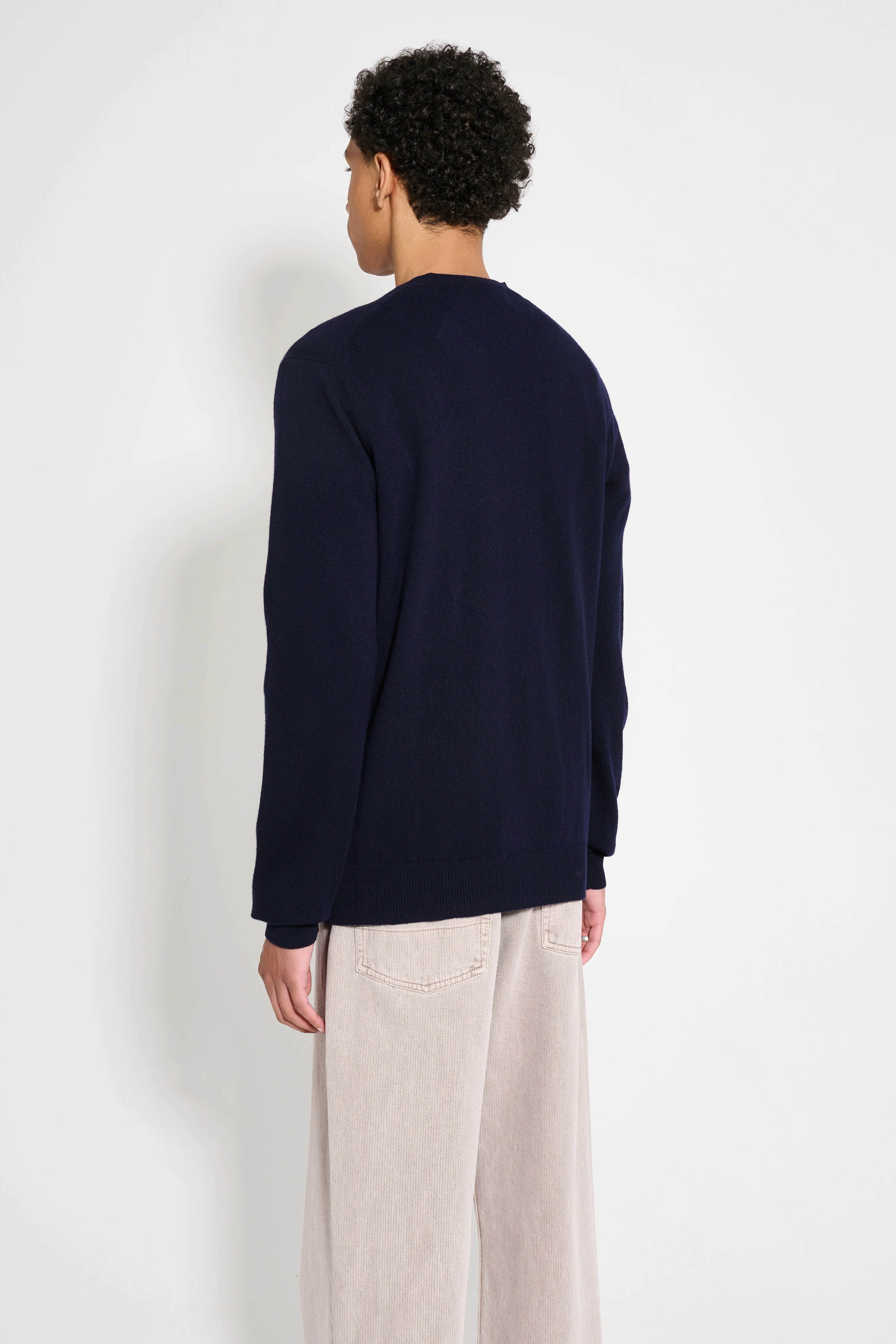 Comme des Garçons Play Small Heart Knitted V-Neck Pullover Navy sold by Tres Bien product image thumbnail 3