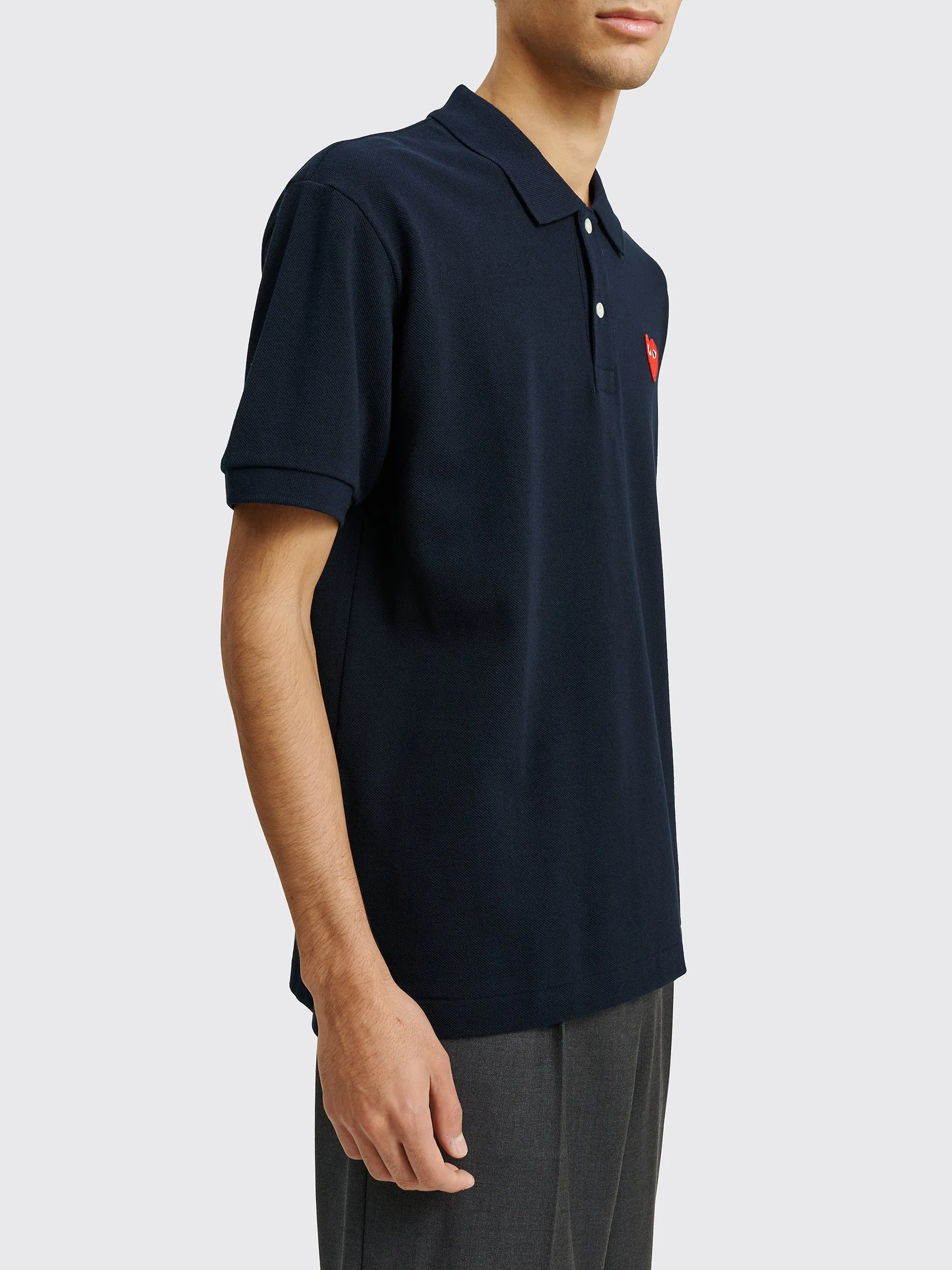 Comme des Garçons Play Small Heart Polo T-shirt Navy sold by Tres Bien product image thumbnail 5