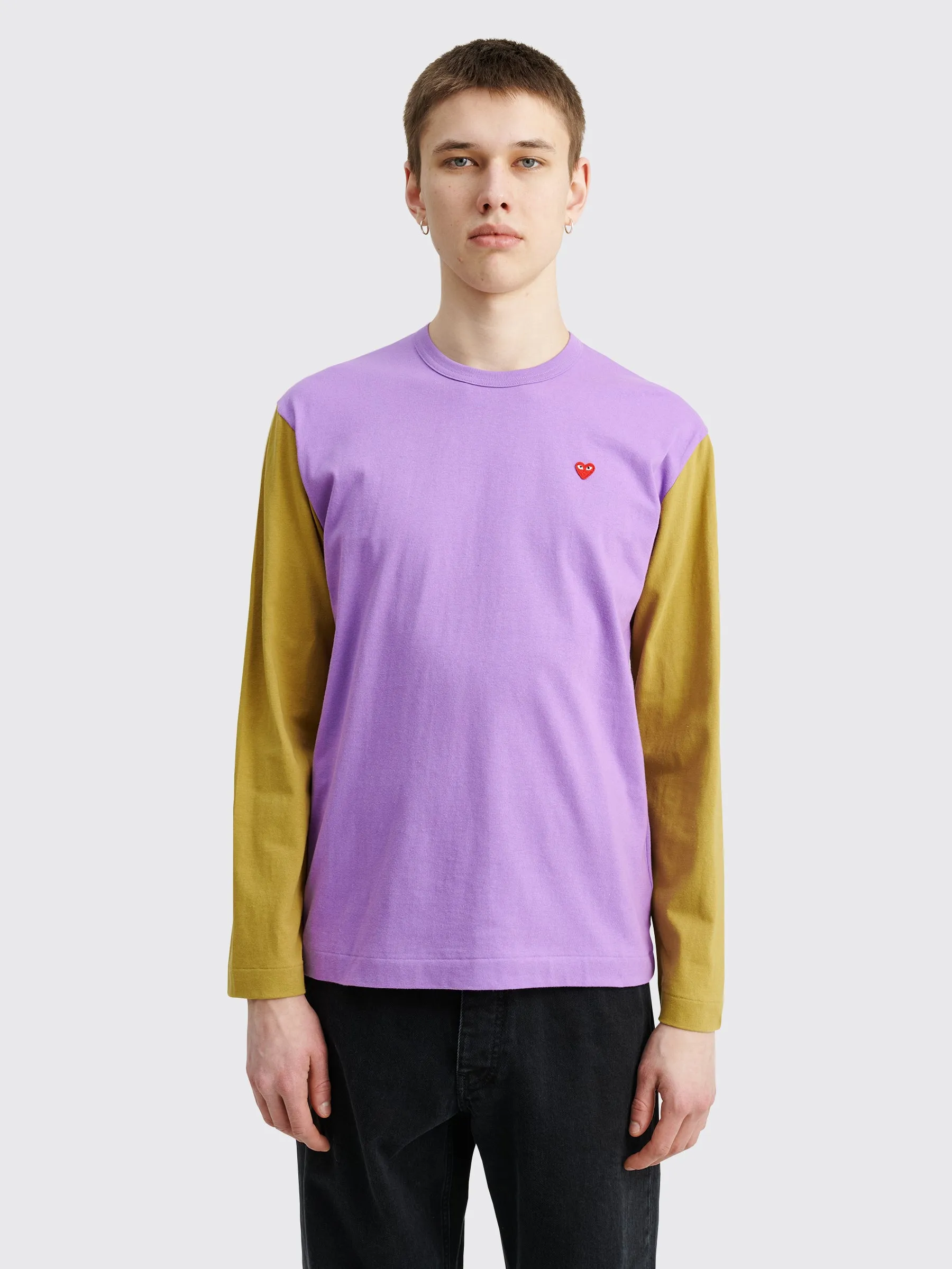Comme des Garçons Play Mini Heart LS T-shirt Purple / Olive sold by Tres Bien product image thumbnail 2