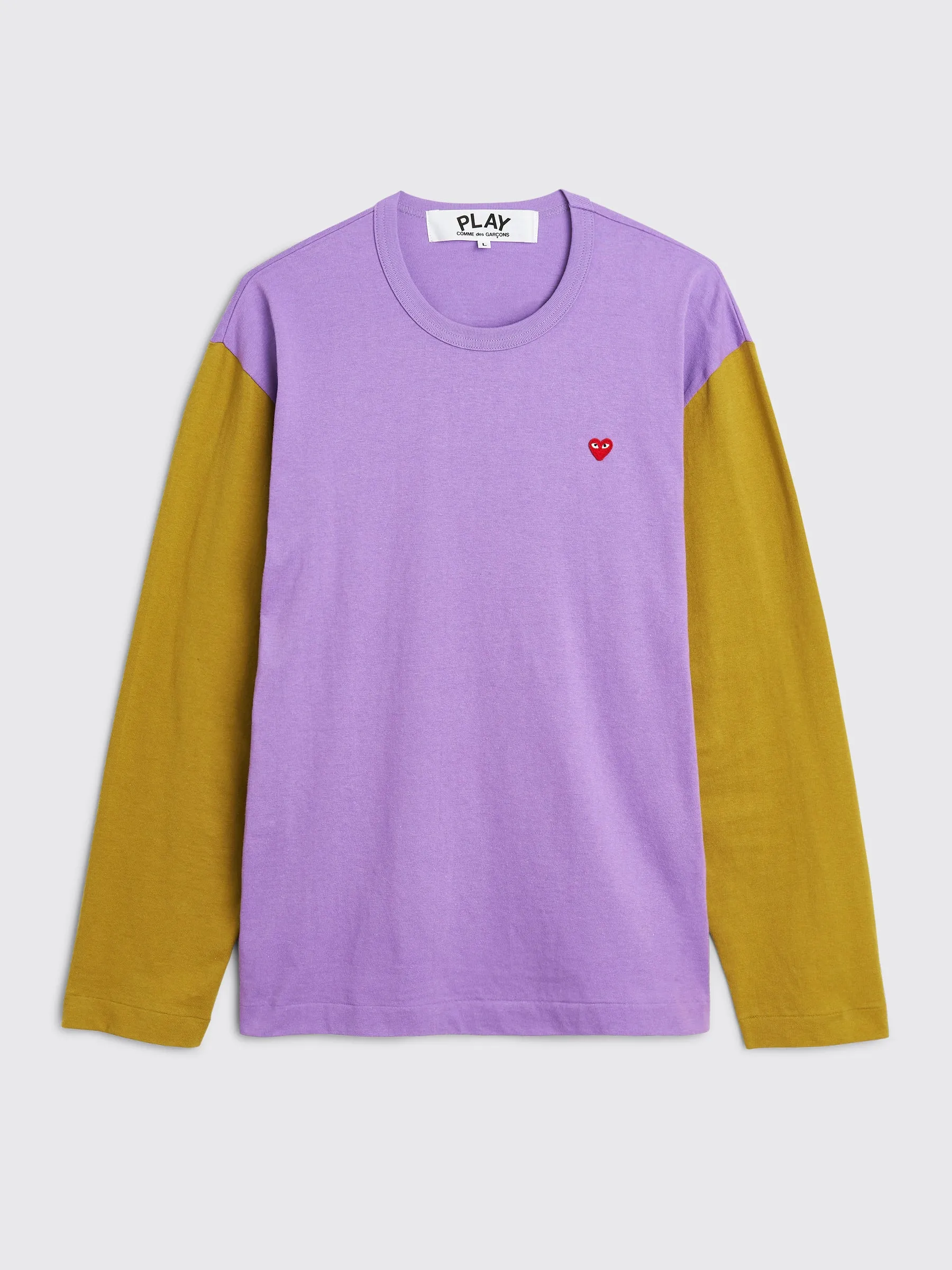Comme des Garçons Play Mini Heart LS T-shirt Purple / Olive sold by Tres Bien