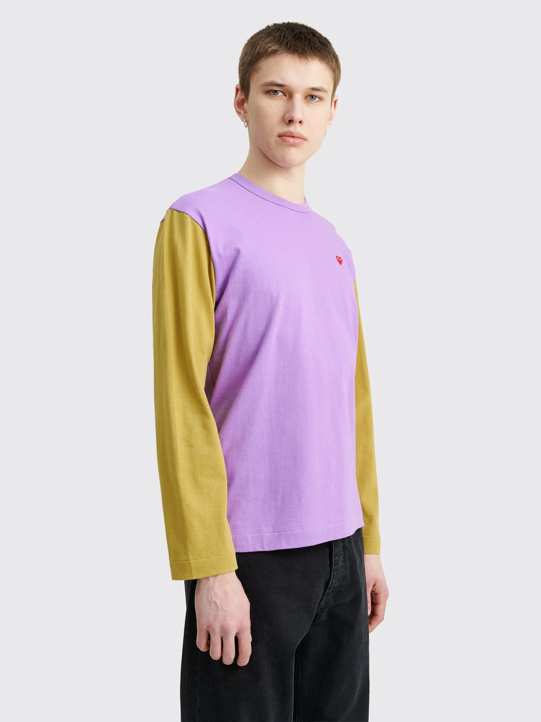 Comme des Garçons Play Mini Heart LS T-shirt Purple / Olive sold by Tres Bien product image thumbnail 5