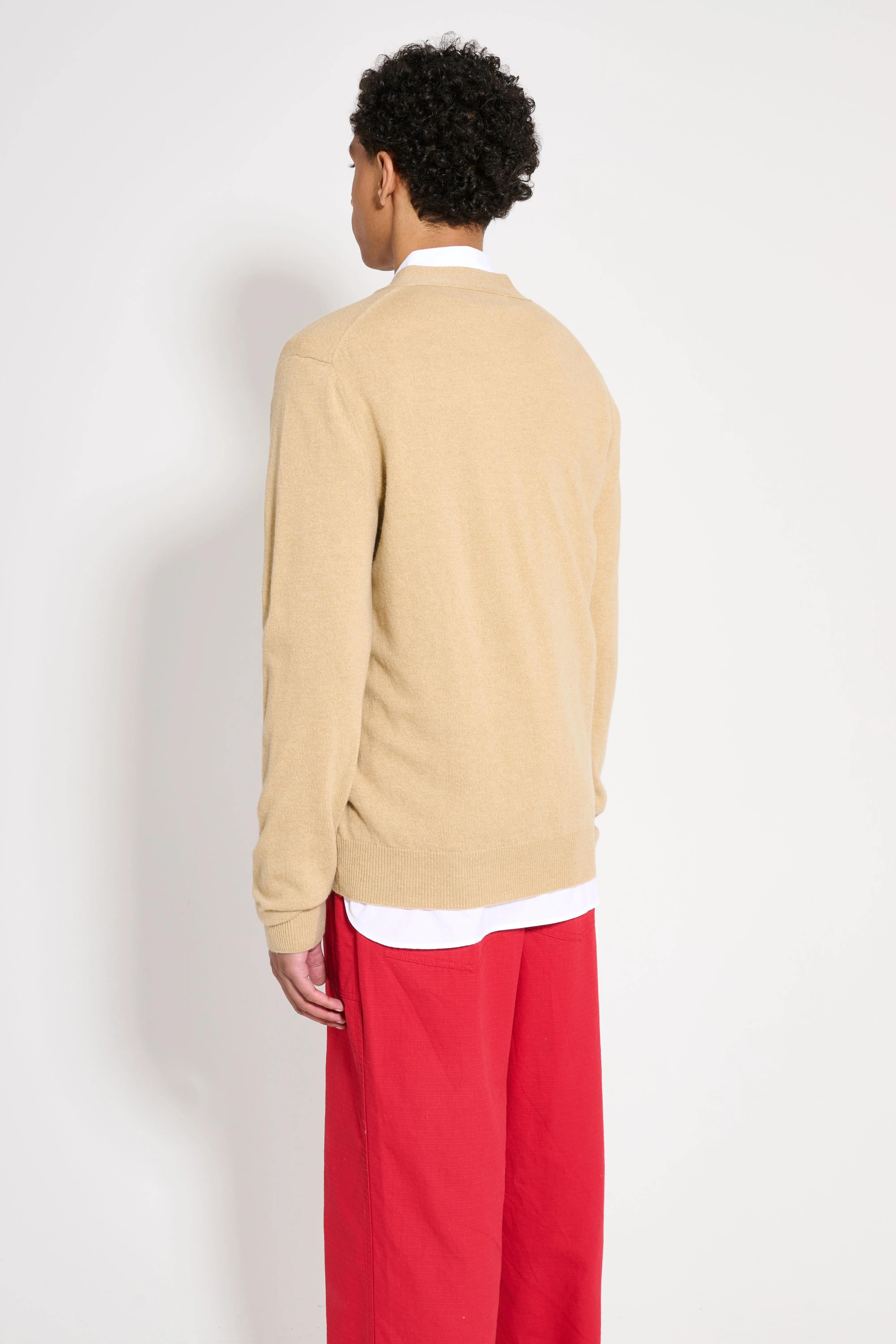 Comme des Garçons Play Small Heart Knitted Cardigan Light Camel / Black sold by Tres Bien product image thumbnail 3