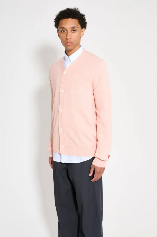 Comme des Garçons Play Knit Cardigan Light Pink made by Comme des Garcons