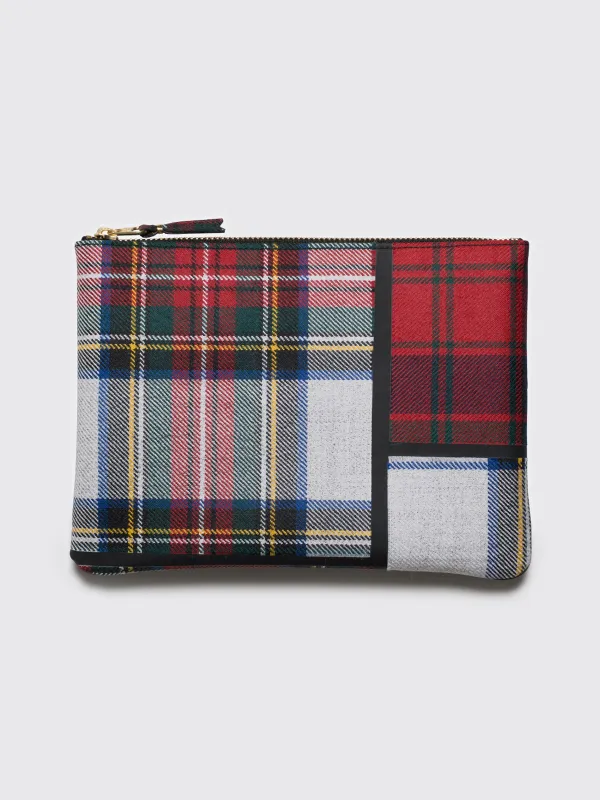 Comme des Garçons Wallet SA5100 Tartan Patchwork Red sold by Tres Bien