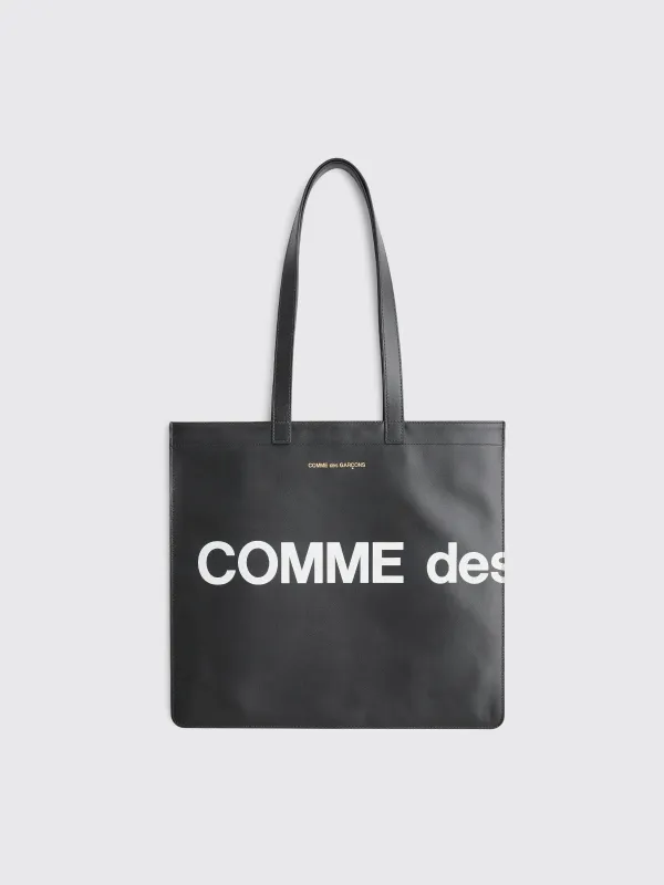 Comme des Garçons Wallet Huge Logo Leather Bag Black sold by Tres Bien