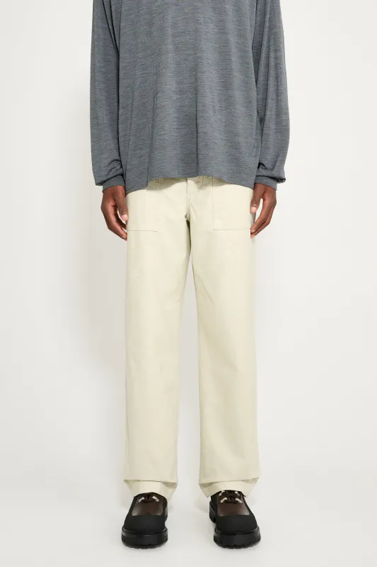 Auralee Washed Baggy Satin Bleached Baker Pants Dusty Ivory made by Auralee