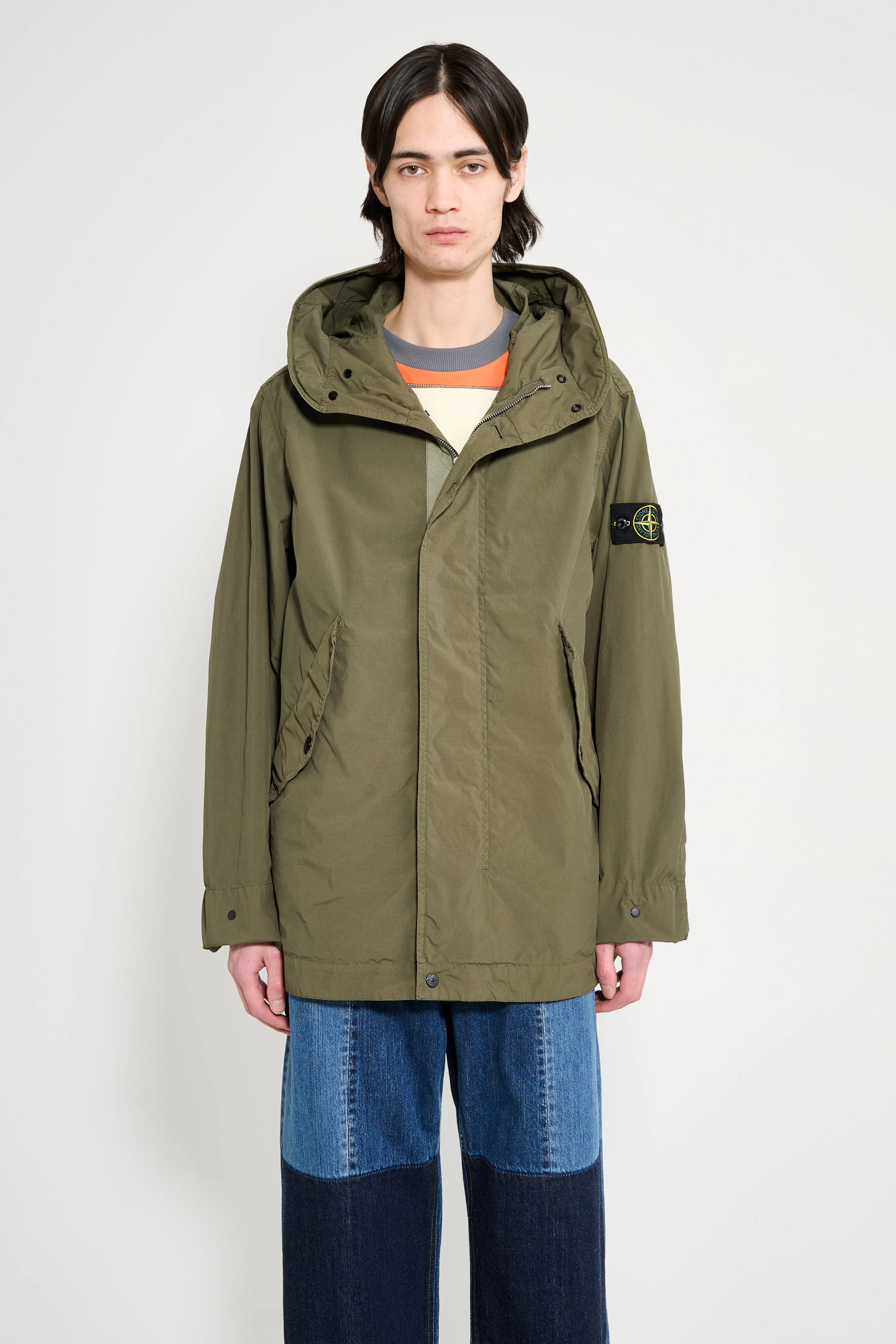 Stone Island Light Compact Touch Poly-TC Parka Military Green sold by Tres Bien