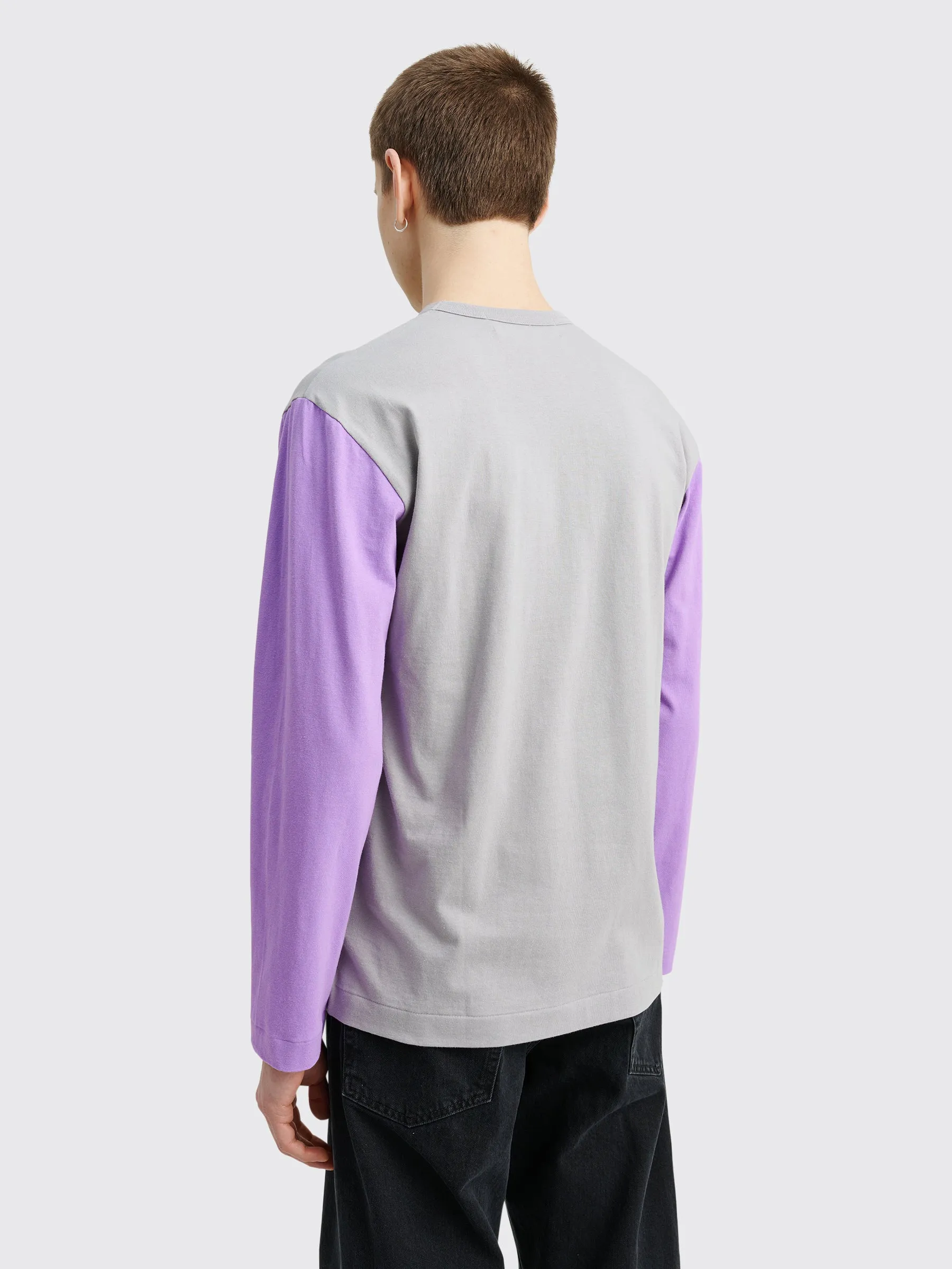 Comme des Garçons Play Mini Heart LS T-shirt Grey / Purple sold by Tres Bien product image thumbnail 4