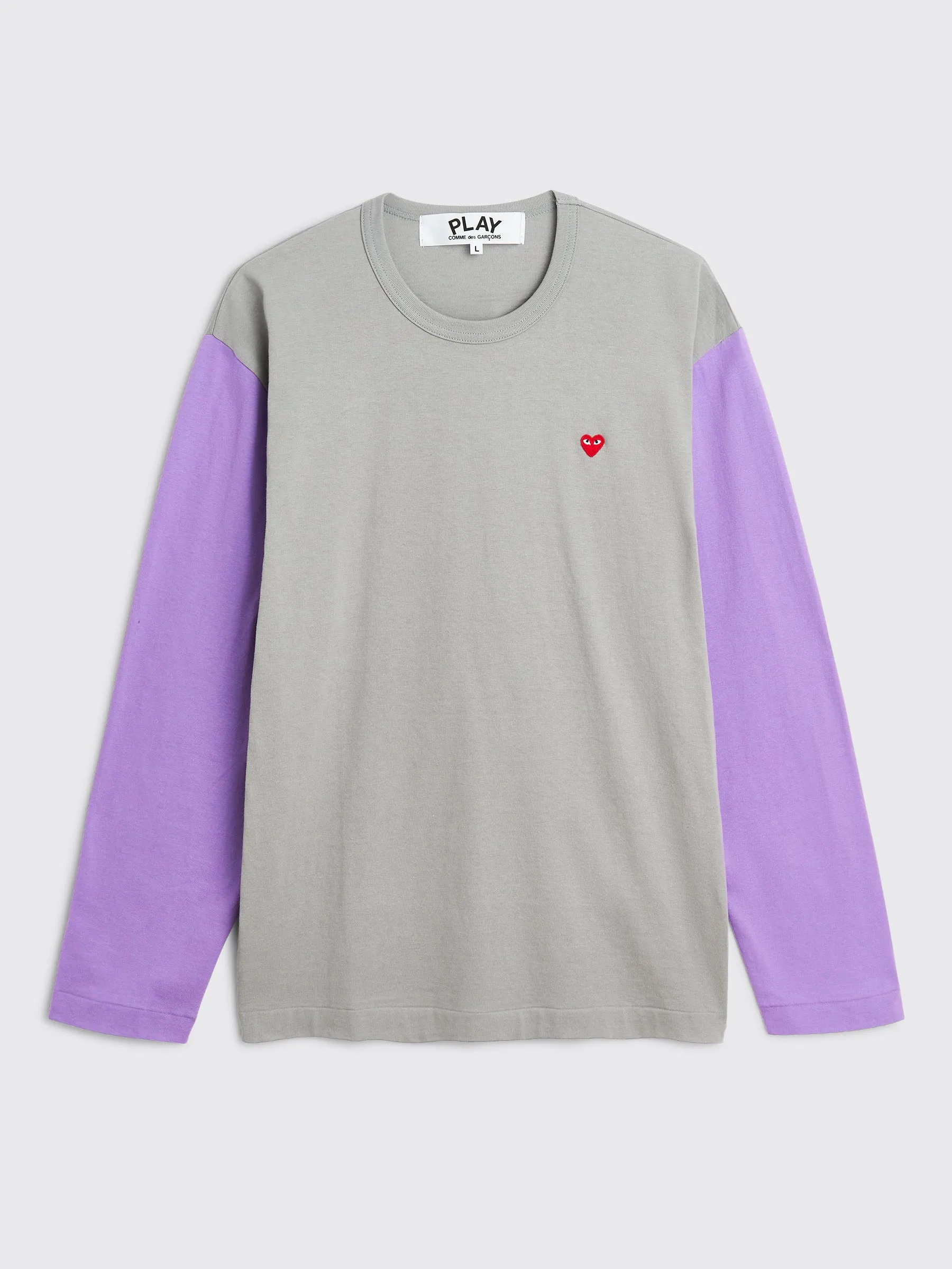 Comme des Garçons Play Mini Heart LS T-shirt Grey / Purple sold by Tres Bien