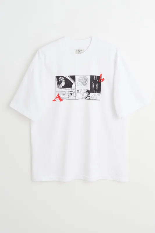 Alfabet White Tee Storyboard Print White sold by Tres Bien