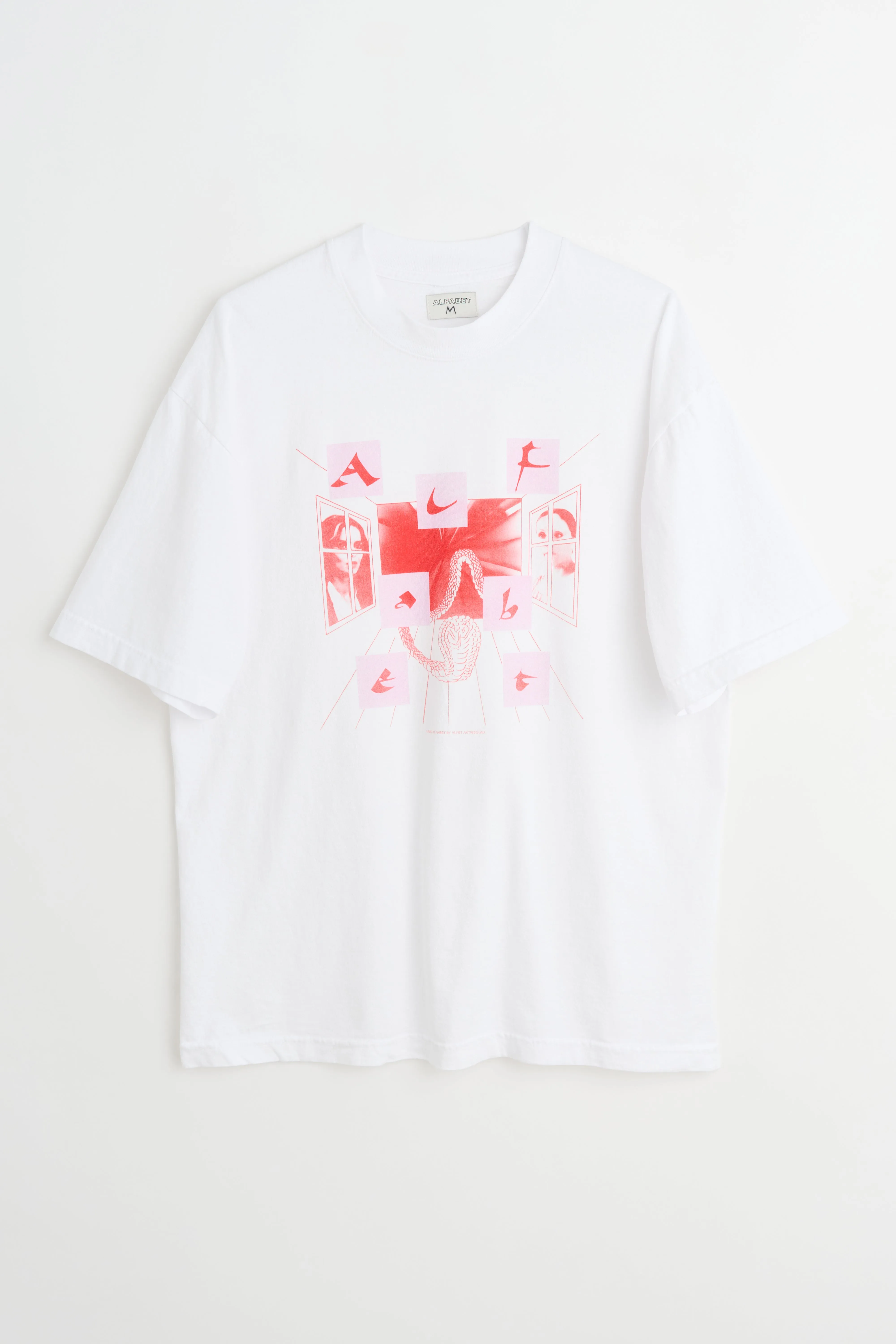 Alfabet White Tee Window Print White sold by Tres Bien