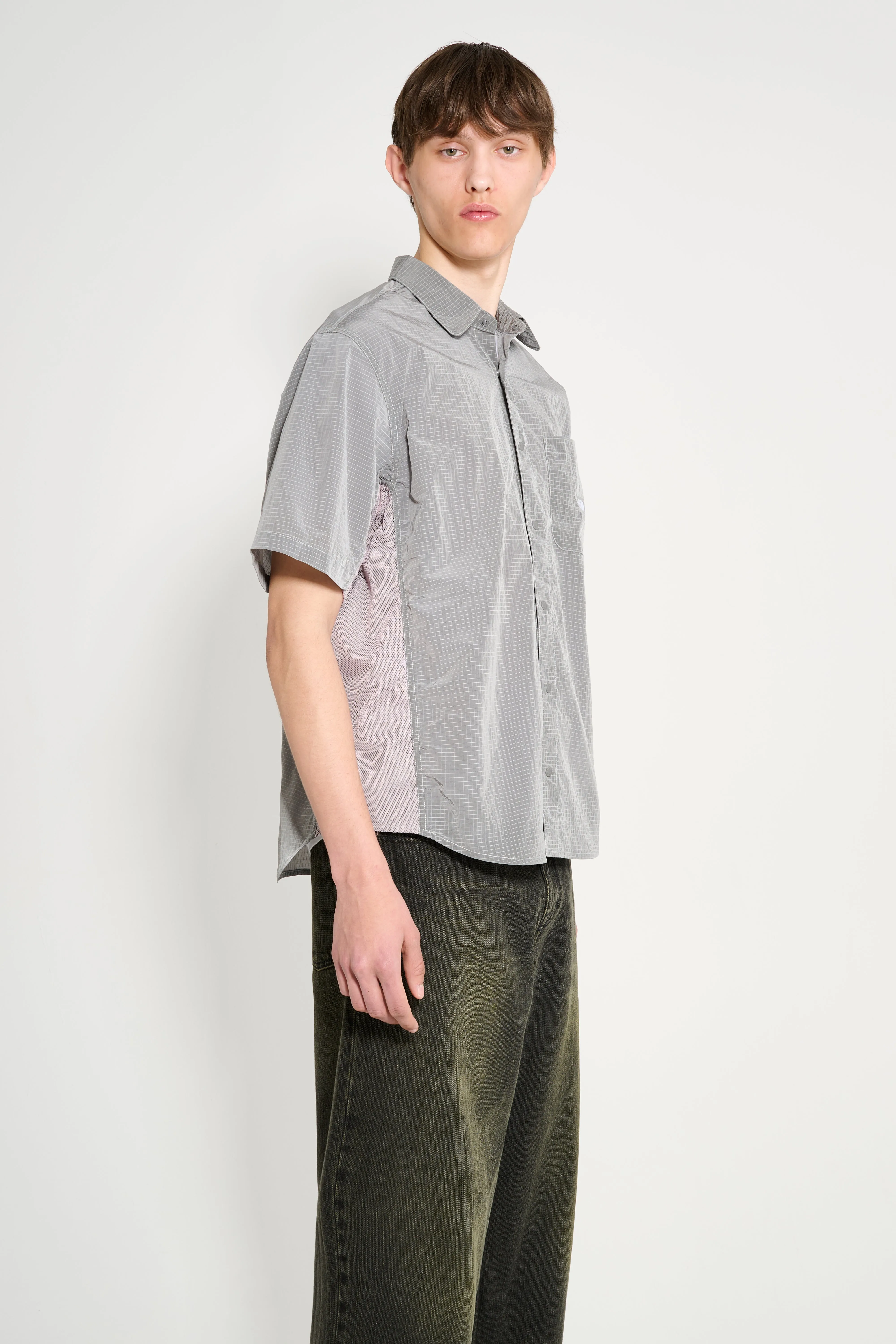 The North Face Fabric Mix Short Sleeve Shirt High Rise Grey sold by Tres Bien product image thumbnail 4