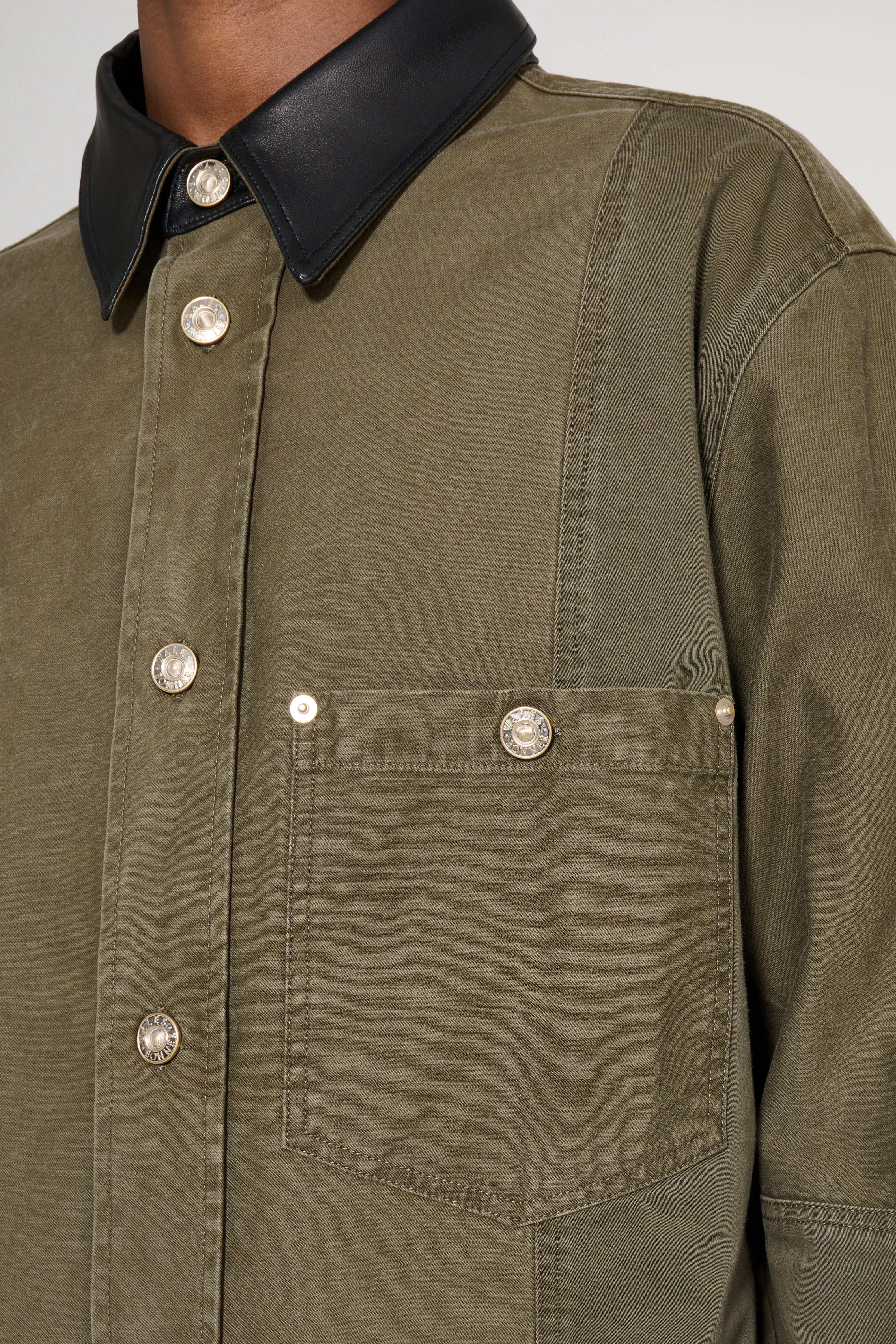 Wales Bonner Brixton Shirt Jacket Olive / Black sold by Tres Bien product image thumbnail 5