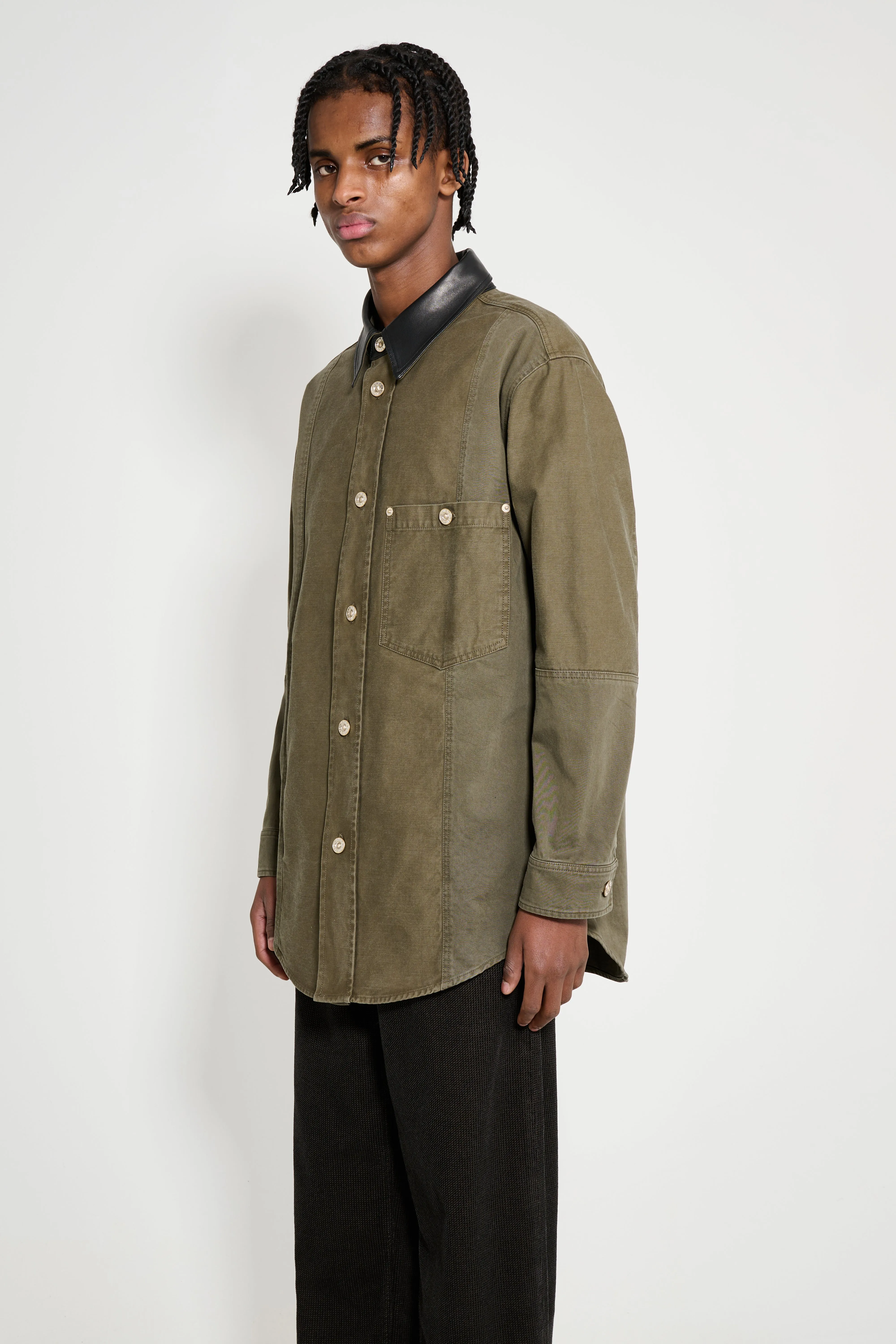 Wales Bonner Brixton Shirt Jacket Olive / Black sold by Tres Bien product image thumbnail 2