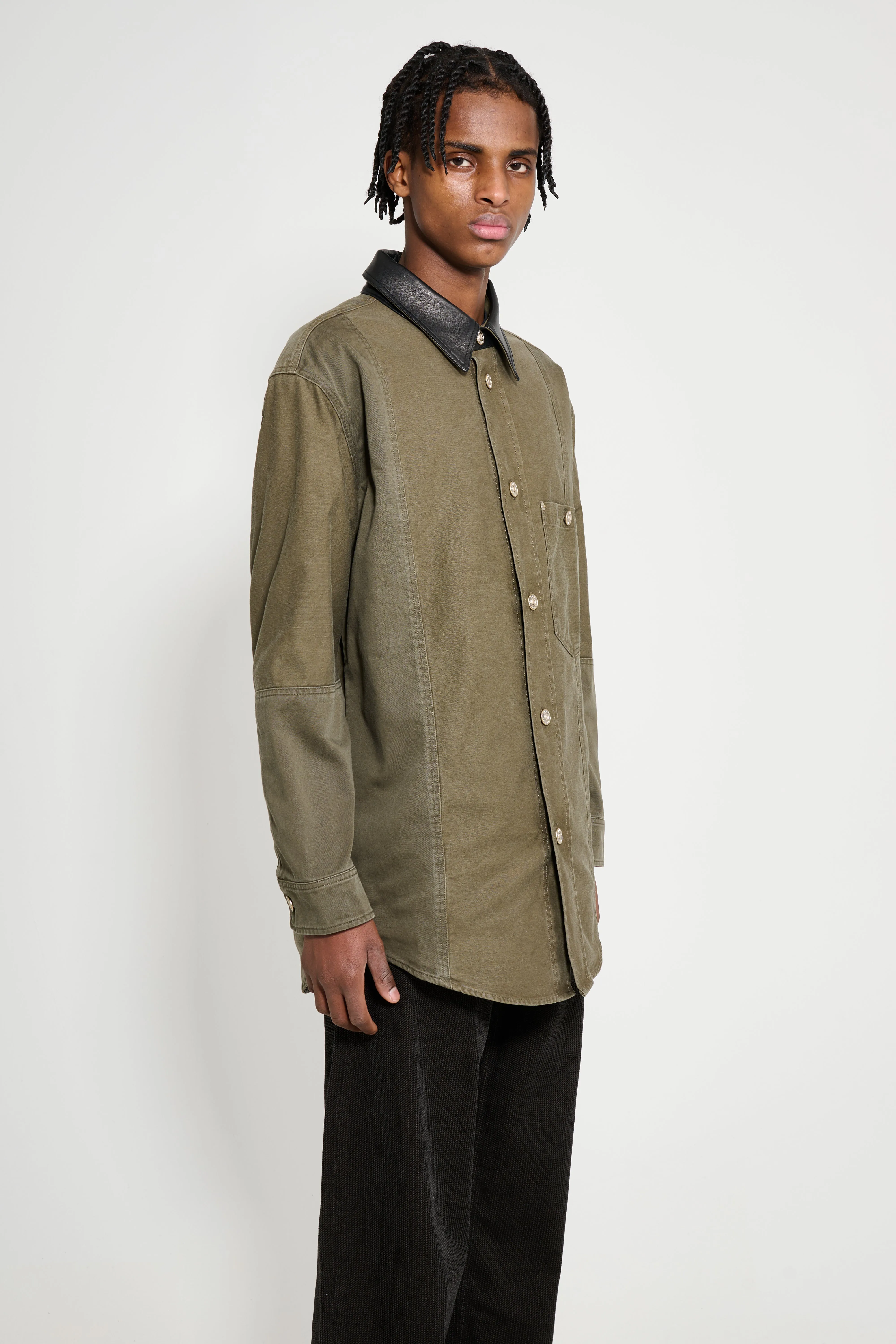 Wales Bonner Brixton Shirt Jacket Olive / Black sold by Tres Bien product image thumbnail 4