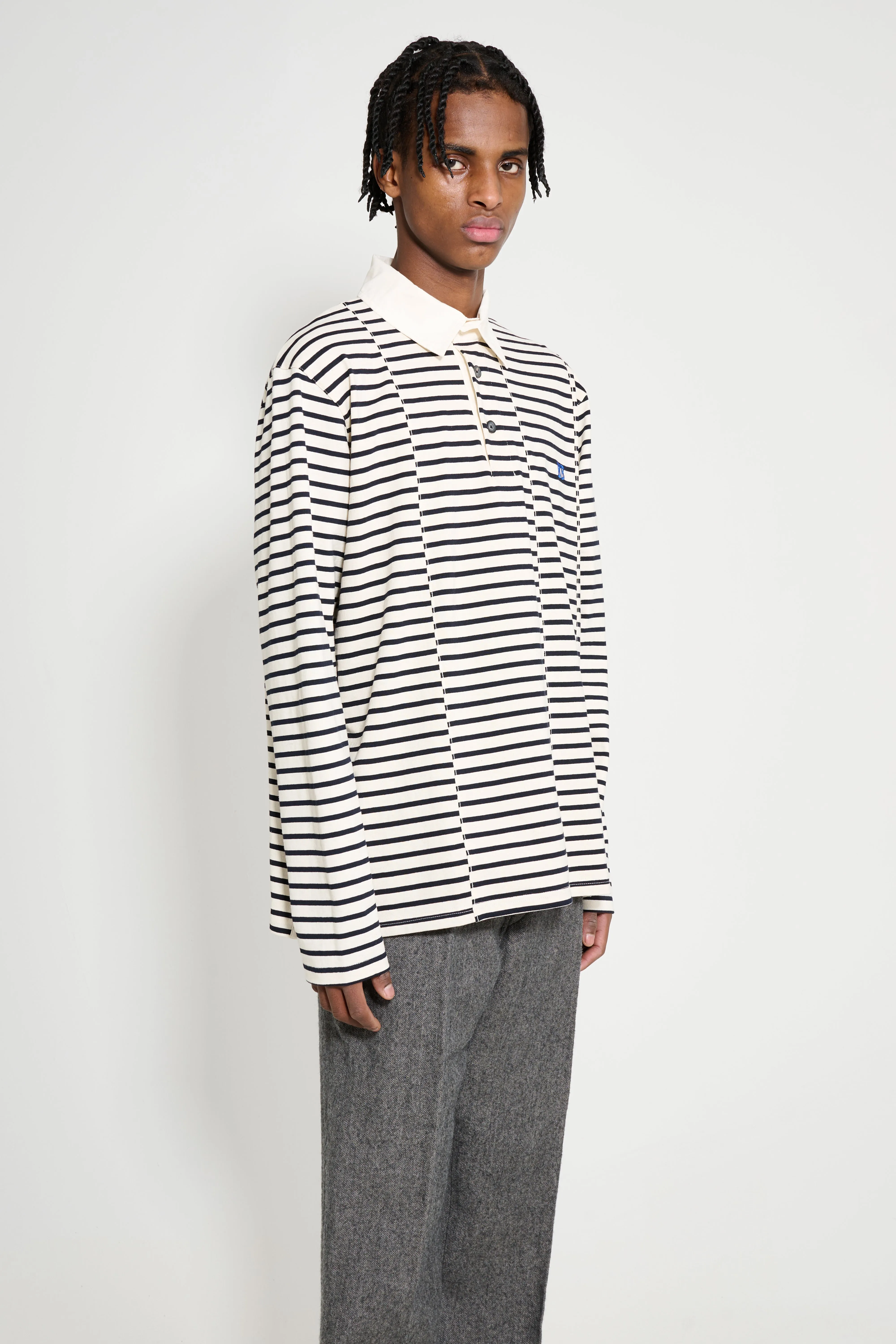 Wales Bonner City Polo Ivory / Navy sold by Tres Bien product image thumbnail 4