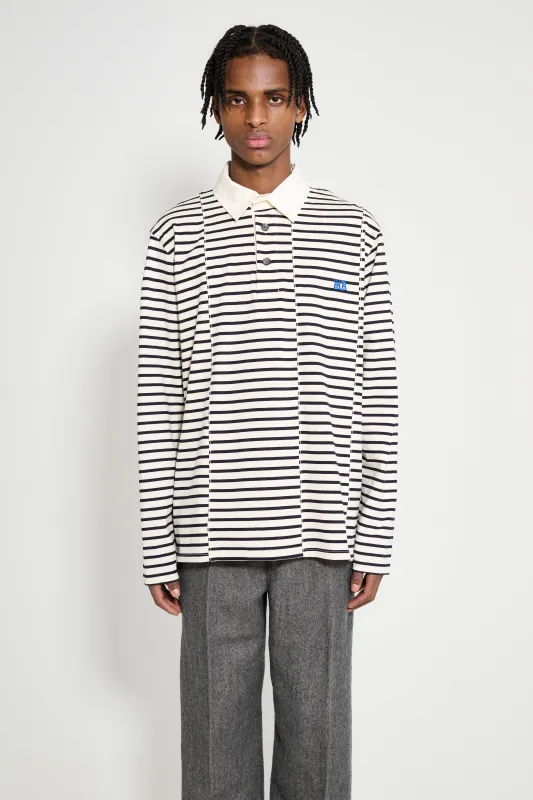 Wales Bonner City Polo Ivory / Navy sold by Tres Bien