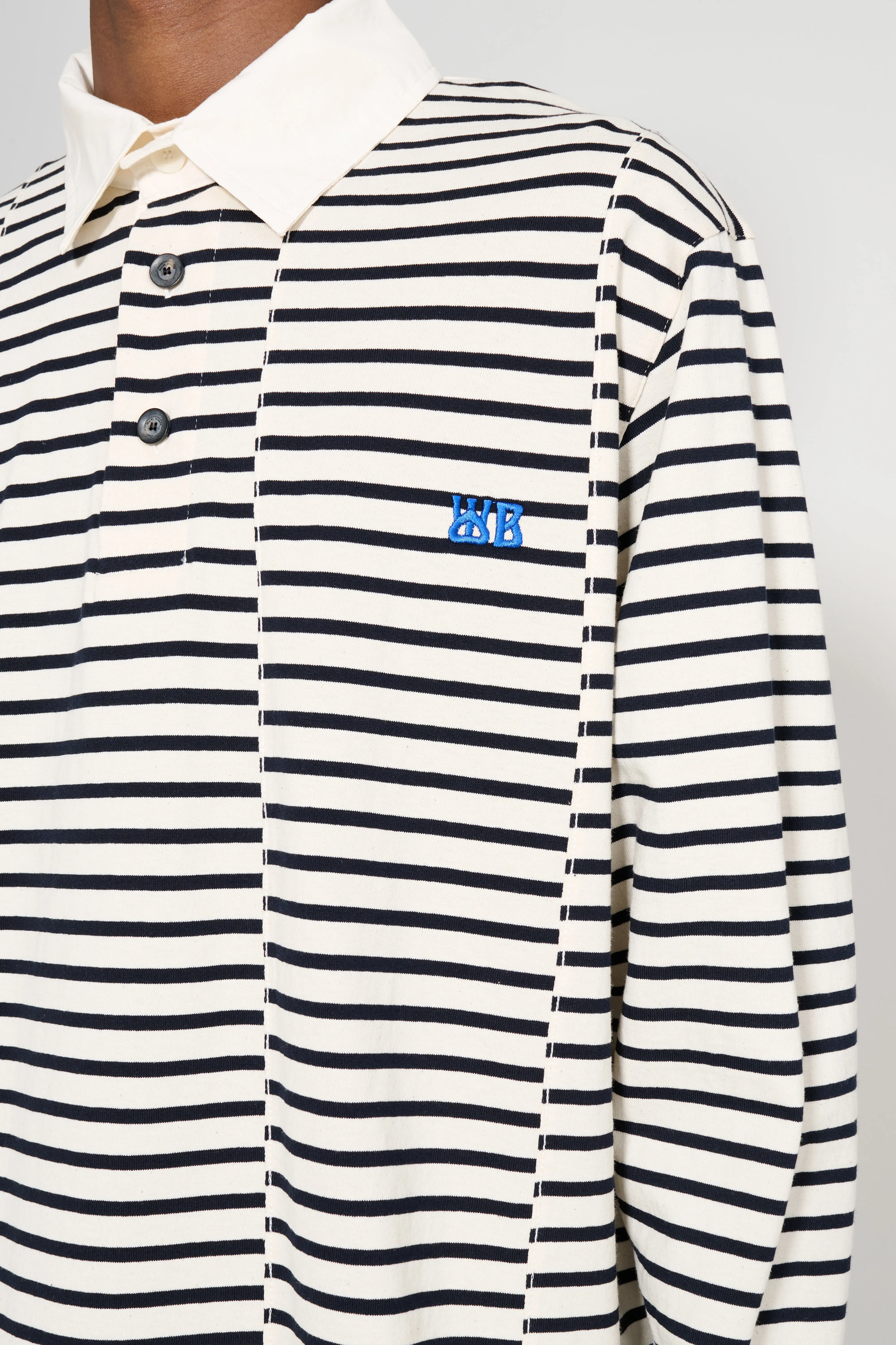 Wales Bonner City Polo Ivory / Navy sold by Tres Bien product image thumbnail 5