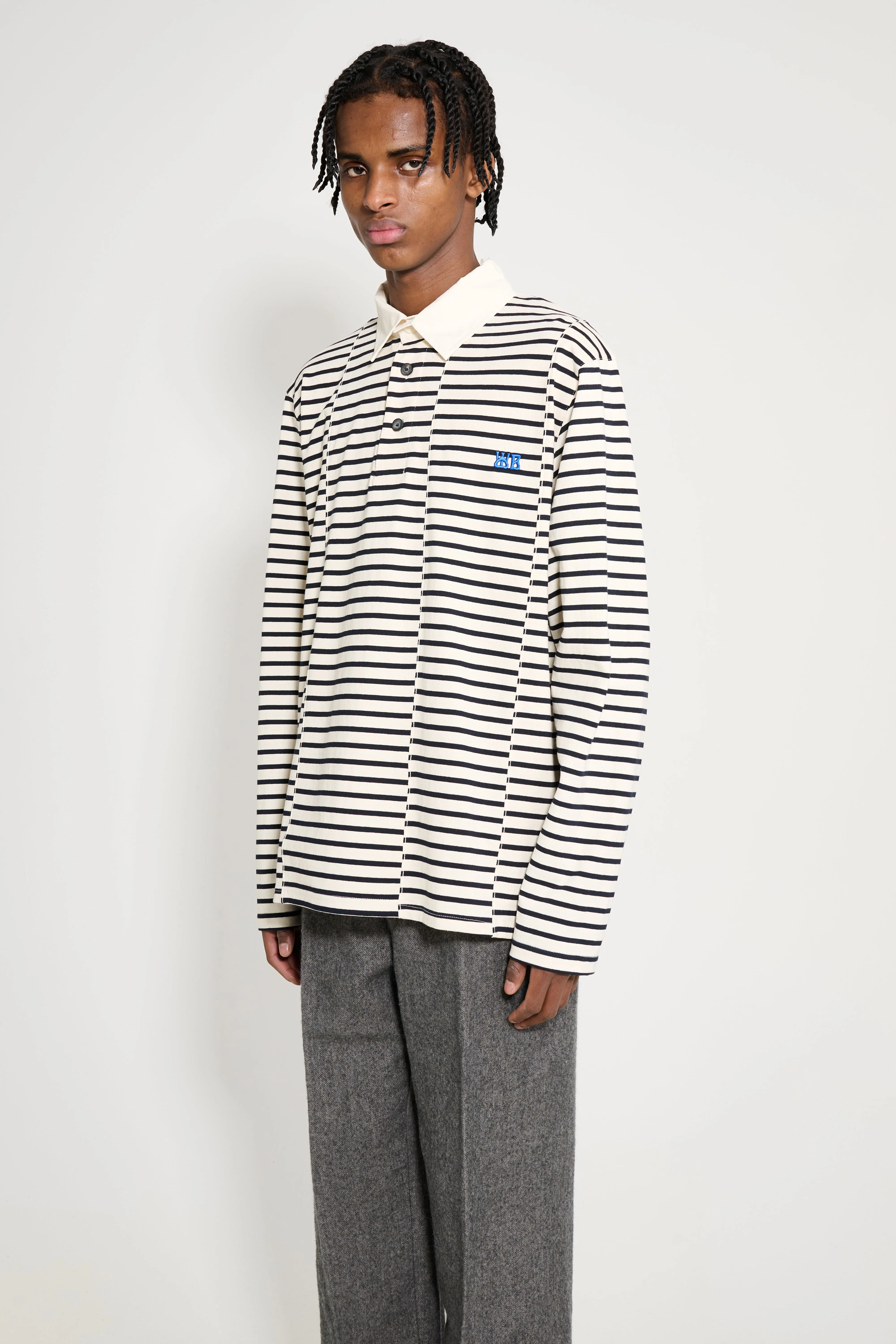 Wales Bonner City Polo Ivory / Navy sold by Tres Bien product image thumbnail 2