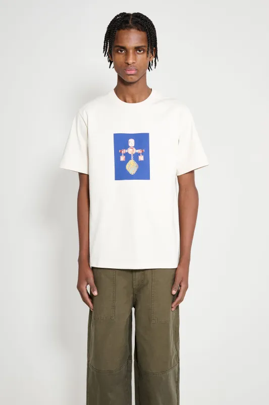 Wales Bonner Compass Tee Ivory / Brooch 1 sold by Tres Bien