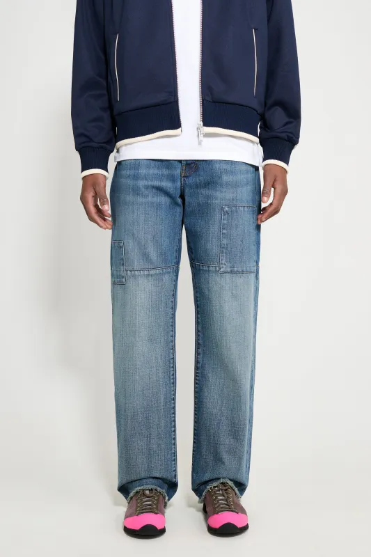 Wales Bonner Chance Denim Patched Blue Vintage Wash sold by Tres Bien