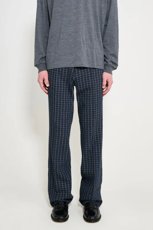 Wales Bonner London Trouser Navy / Ivory / Rust made by Wales Bonner