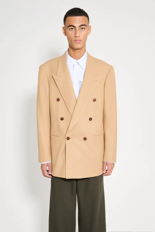 Carter Young Double Breasted Blazer Camel sold by Tres Bien