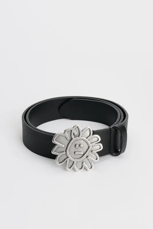 Sunflower Flower Buckle Belt Black made by Sunflower
