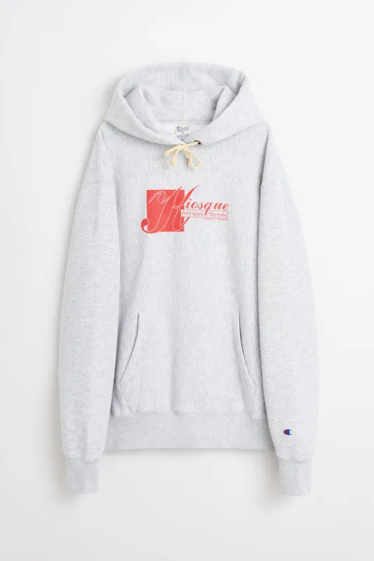 TRÈS BIEN x Champion Reverse Weave Kiosque Hood Grey Melange made by Champion