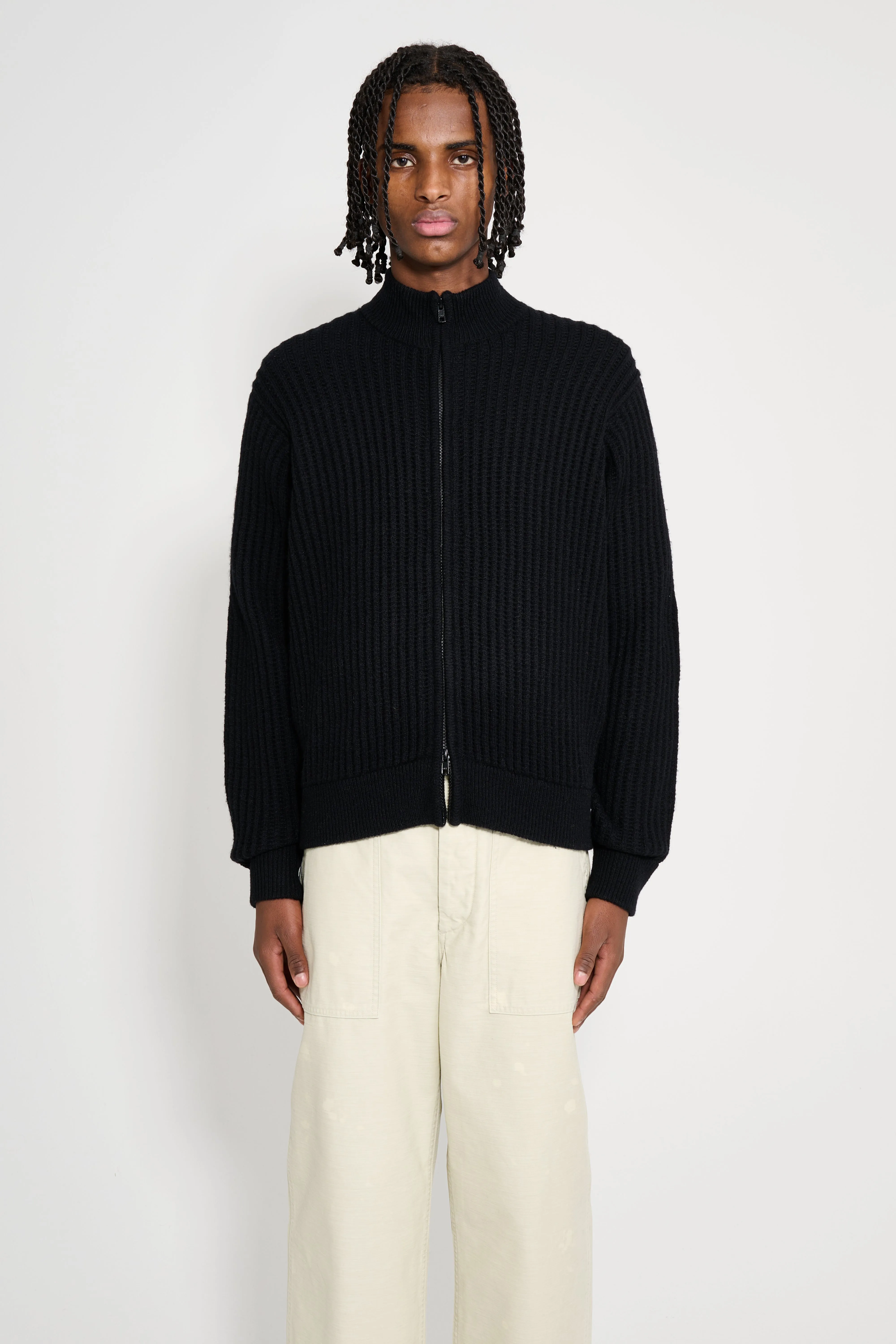 Stüssy Military Patch Zip Sweater Black sold by Tres Bien