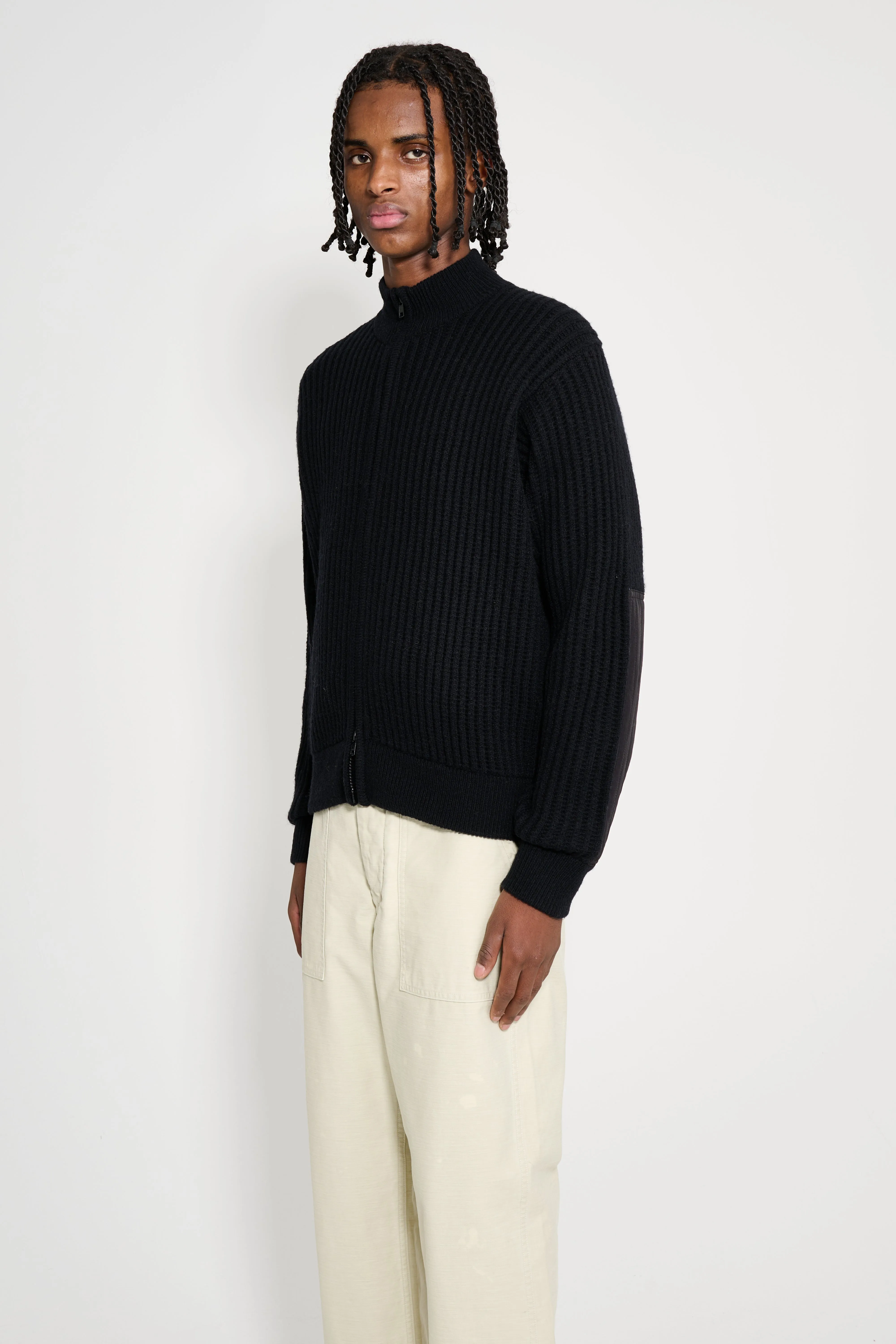 Stüssy Military Patch Zip Sweater Black sold by Tres Bien product image thumbnail 2
