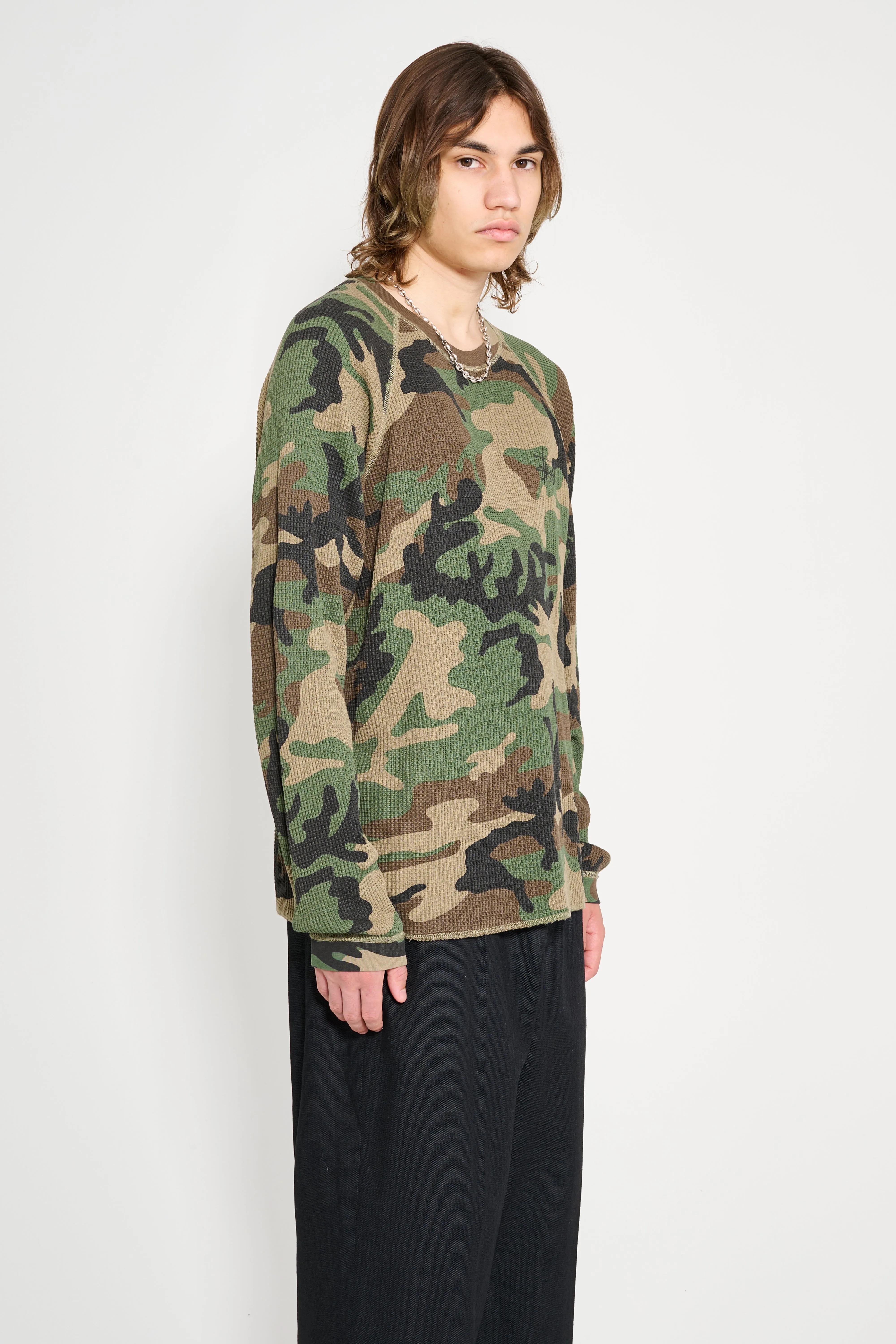 Stüssy Raglan Thermal Basics Stock Woodland Camo sold by Tres Bien product image thumbnail 4