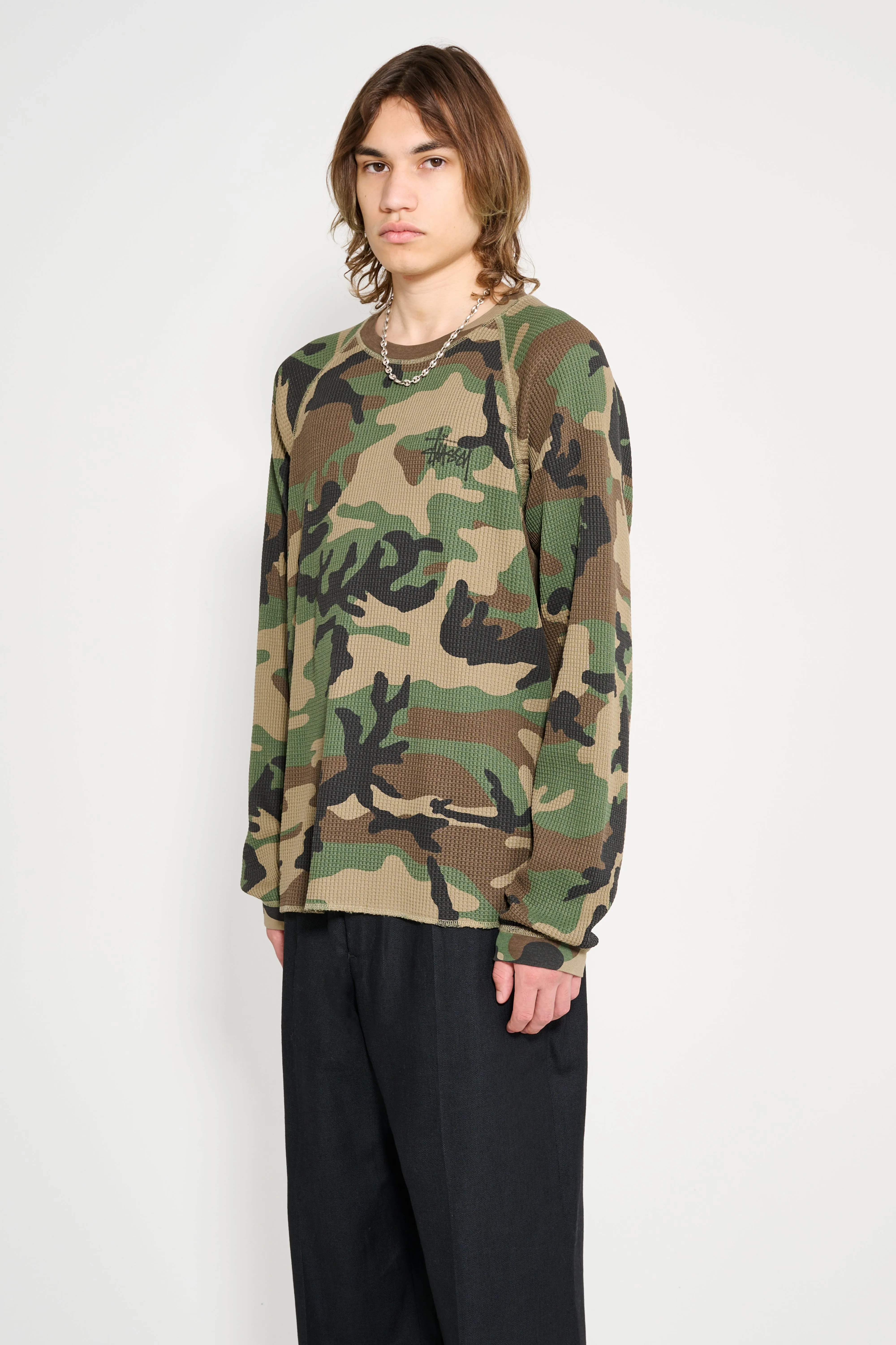 Stüssy Raglan Thermal Basics Stock Woodland Camo sold by Tres Bien product image thumbnail 2